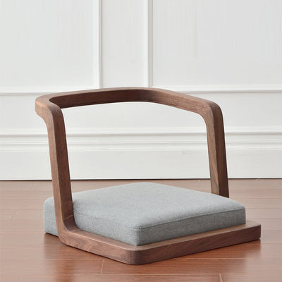 Traditional Japanese Ash Wood Rectangular Low Coffee Table & Chair Set For Living Room