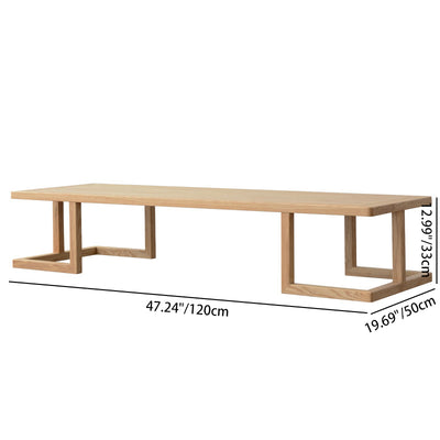 Traditional Japanese Ash Wood Rectangular Low Coffee Table & Chair Set For Living Room