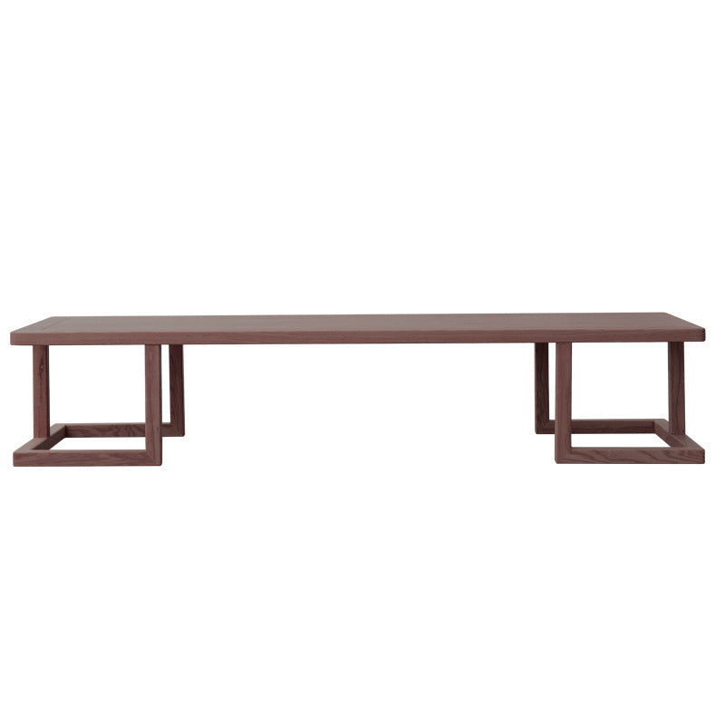 Traditional Japanese Ash Wood Rectangular Low Coffee Table &amp; Chair Set For Living Room
