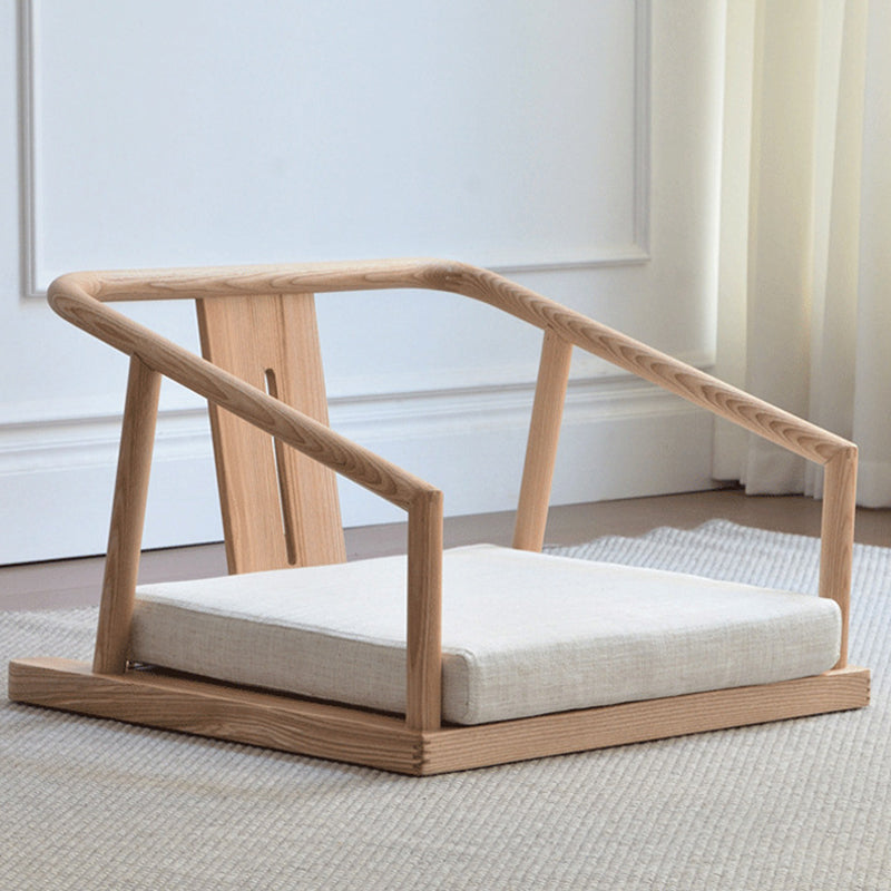Traditional Japanese Ash Wood Rectangular Low Coffee Table & Chair Set For Living Room