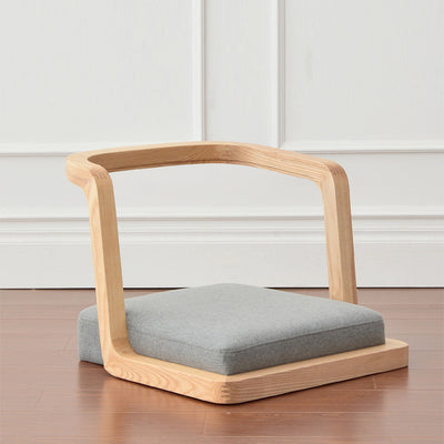 Traditional Japanese Ash Wood Rectangular Low Coffee Table & Chair Set For Living Room