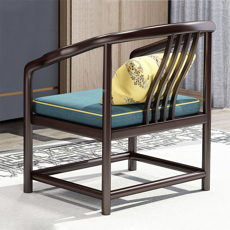 Ensemble de bureau et chaise en bois de caoutchouc massif chinois traditionnel avec poutre verticale rectangulaire en laiton à 3 tiroirs pour bureau à domicile 