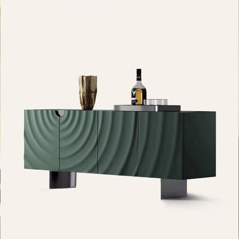 Table d’appoint rectangulaire minimaliste moderne en panneau de fibres à densité moyenne, acier inoxydable et dalle de pierre, à 4 tiroirs, pour salon 