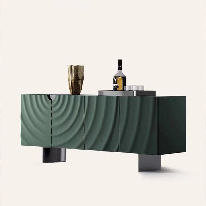 Table d’appoint rectangulaire minimaliste moderne en panneau de fibres à densité moyenne, acier inoxydable et dalle de pierre, à 4 tiroirs, pour salon 