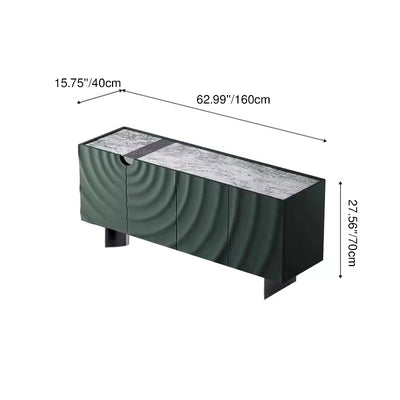 Modern Minimalist Rectangular Medium Density Fiberboard Stainless Steel Stone Slab Side Table 4-Drawer For Living Room