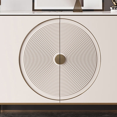 Modern Minimalist Round Rectangular Medium Density Fiberboard Stainless Steel Stone Slab Console Table 1-Cabinet For Entryways