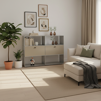 Modern Minimalist Rectangular Stainless Steel Acrylic Side Table 4-Tier For Living Room