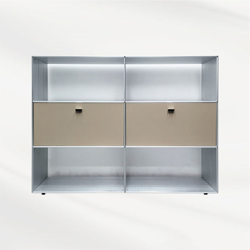 Modern Minimalist Rectangular Stainless Steel Acrylic Side Table 4-Tier For Living Room
