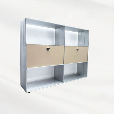 Modern Minimalist Rectangular Stainless Steel Acrylic Side Table 4-Tier For Living Room