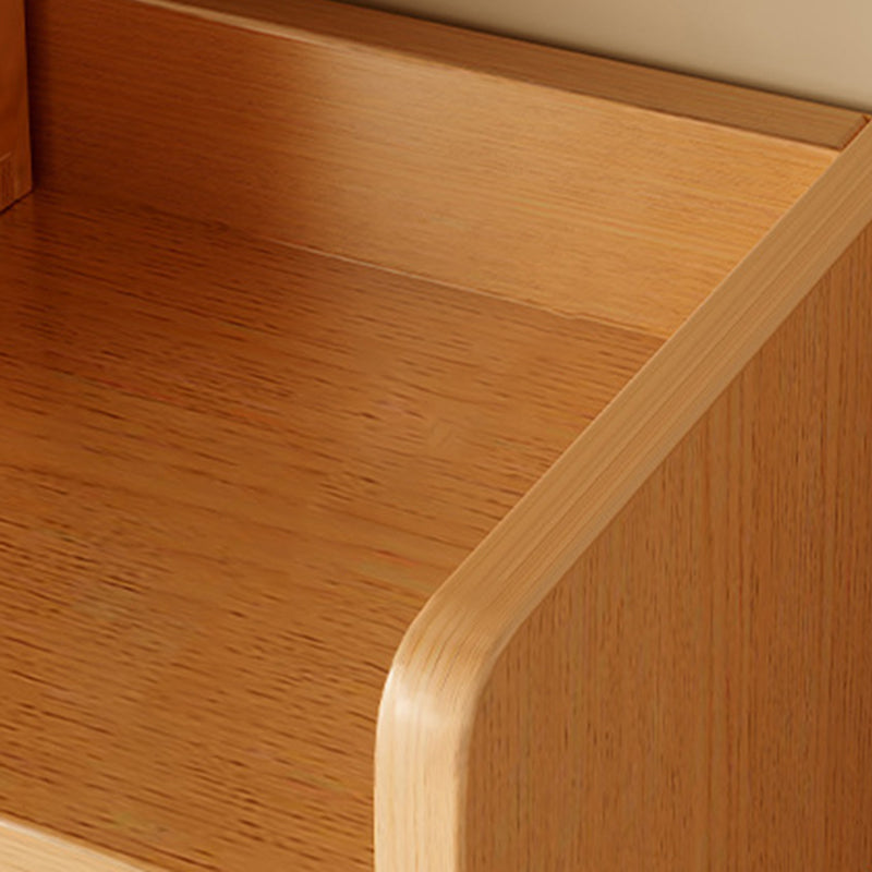 Traditional Japanese Rectangular Medium Density Fiberboard Glass Side Table 1-Cabinet For Living Room