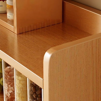Traditional Japanese Rectangular Medium Density Fiberboard Glass Side Table 1-Cabinet For Living Room