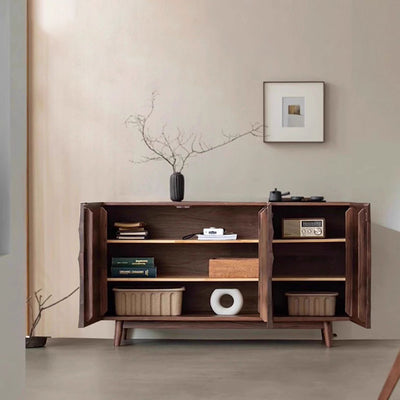 Modern Minimalist Rectangular Solid Wood Plywood Console Table 4-Tier For Entryways