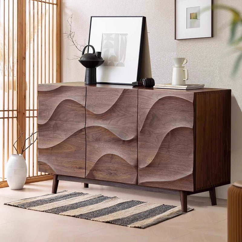 Modern Minimalist Rectangular Solid Wood Plywood Console Table 4-Tier For Entryways