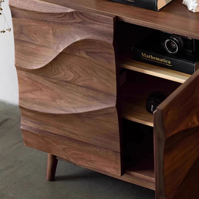 Modern Minimalist Rectangular Solid Wood Plywood Console Table 4-Tier For Entryways