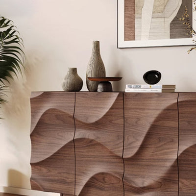Modern Minimalist Rectangular Solid Wood Plywood Console Table 4-Tier For Entryways