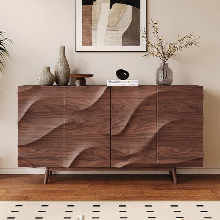 Modern Minimalist Rectangular Plywood Solid Wood Console Table 4-Tier For Entryways