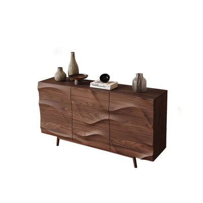 Modern Minimalist Rectangular Solid Wood Plywood Console Table 4-Tier For Entryways