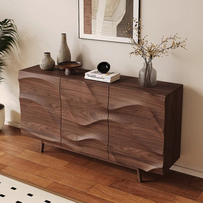 Modern Minimalist Rectangular Solid Wood Plywood Console Table 4-Tier For Entryways