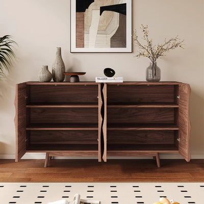 Modern Minimalist Rectangular Solid Wood Plywood Console Table 4-Tier For Entryways