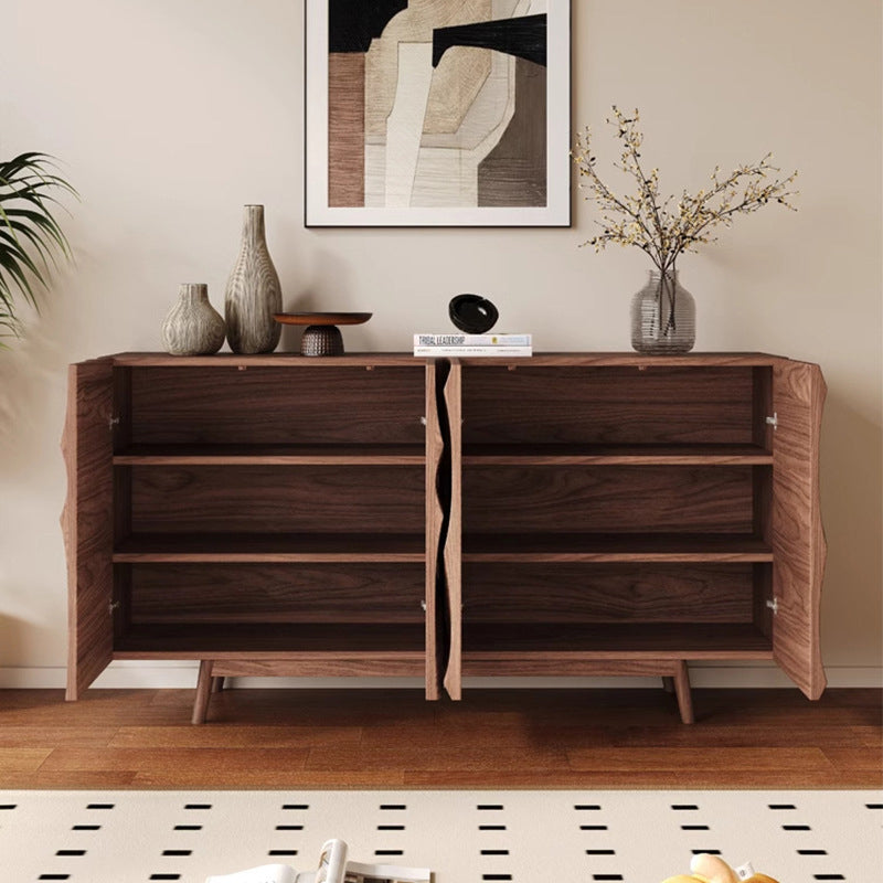 Modern Minimalist Rectangular Solid Wood Plywood Console Table 4-Tier For Entryways