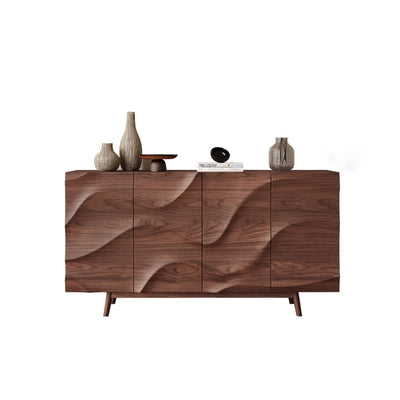Modern Minimalist Rectangular Solid Wood Plywood Console Table 4-Tier For Entryways