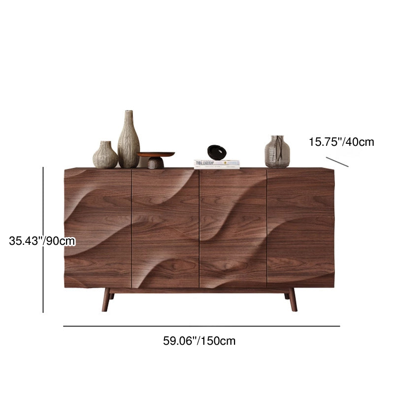 Modern Minimalist Rectangular Solid Wood Plywood Console Table 4-Tier For Entryways