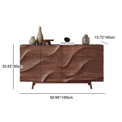 Modern Minimalist Rectangular Solid Wood Plywood Console Table 4-Tier For Entryways