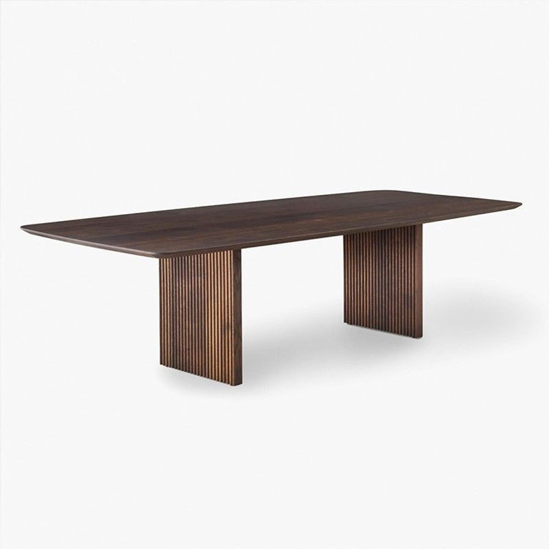 Traditional Rustic Rectangular Solid Wood Dining Table For 6 Seats