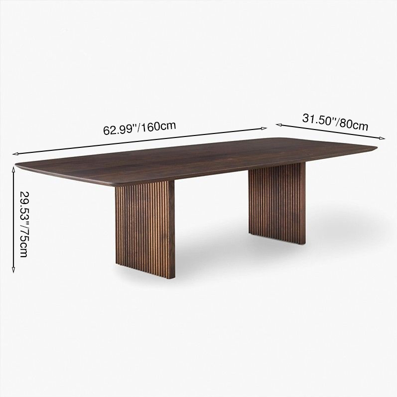 Traditional Rustic Rectangular Solid Wood Dining Table For 6 Seats
