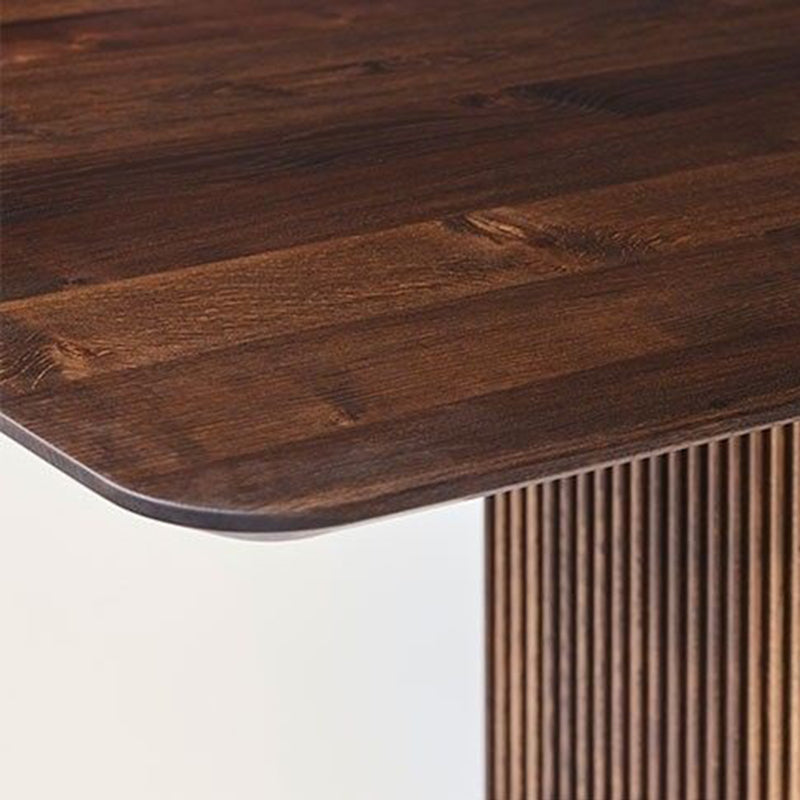 Traditional Rustic Rectangular Solid Wood Dining Table For 6 Seats
