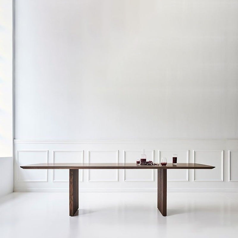 Traditional Rustic Rectangular Solid Wood Dining Table For 6 Seats