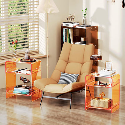 Modern Minimalist Rectangular Acrylic Nightstand 3-Tier For Bedroom