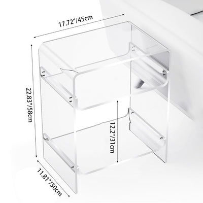Modern Minimalist Rectangular Acrylic Nightstand 3-Tier For Bedroom