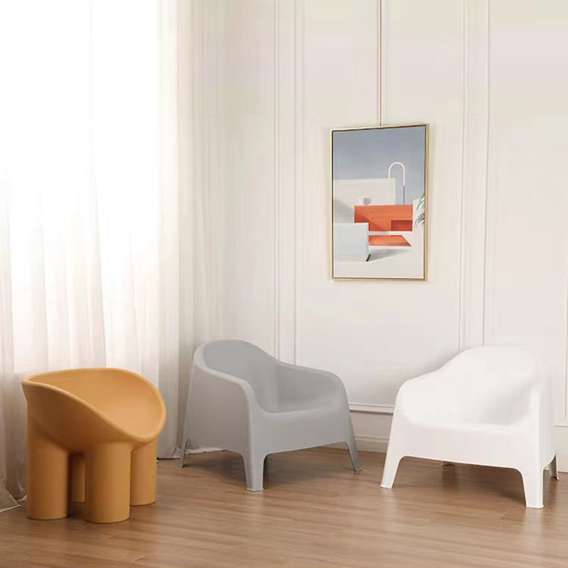 Modern Minimalist Curved PP Accent Chair Backrest Armrest For Living Room