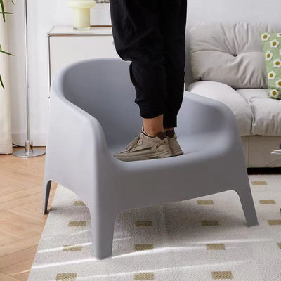 Modern Minimalist Curved PP Accent Chair Backrest Armrest For Living Room