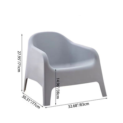 Modern Minimalist Curved PP Accent Chair Backrest Armrest For Living Room