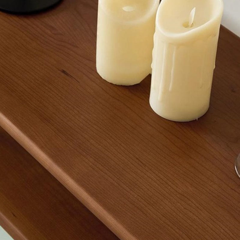 Meuble de rangement contemporain scandinave rectangulaire en bois massif, panneau de fibres à densité moyenne et acier inoxydable, à 2 tiroirs pour salon 