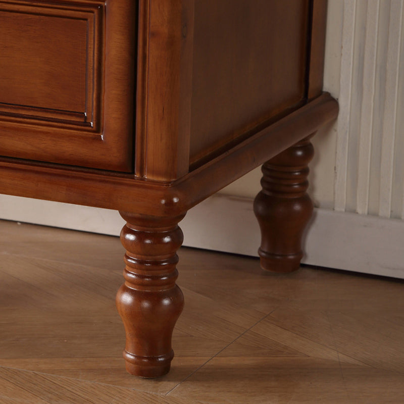 Modern Minimalist Rectangular Solid Wood Nightstand 2-Drawer For Bedroom