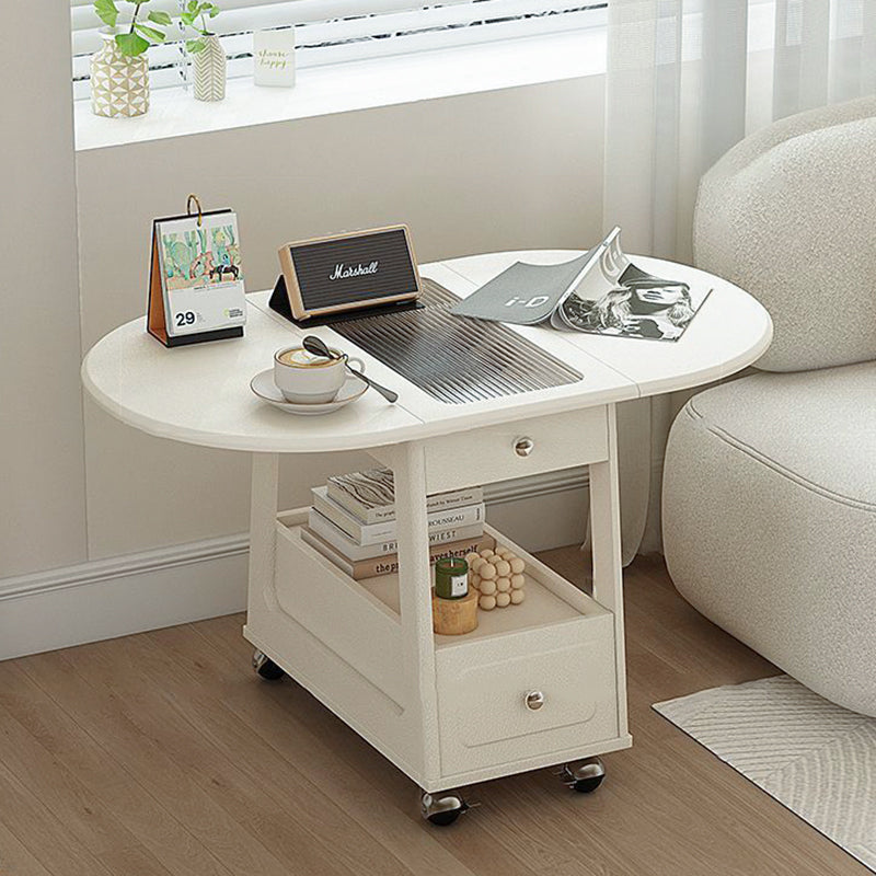 Moderner minimalistischer klappbarer rechteckiger Couchtisch aus Sperrholz und Glas, abnehmbar, 2-stöckig, für das Wohnzimmer 