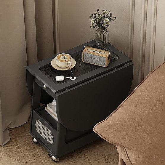 Moderner minimalistischer klappbarer rechteckiger Couchtisch aus Sperrholz und Glas, abnehmbar, 2-stöckig, für das Wohnzimmer 