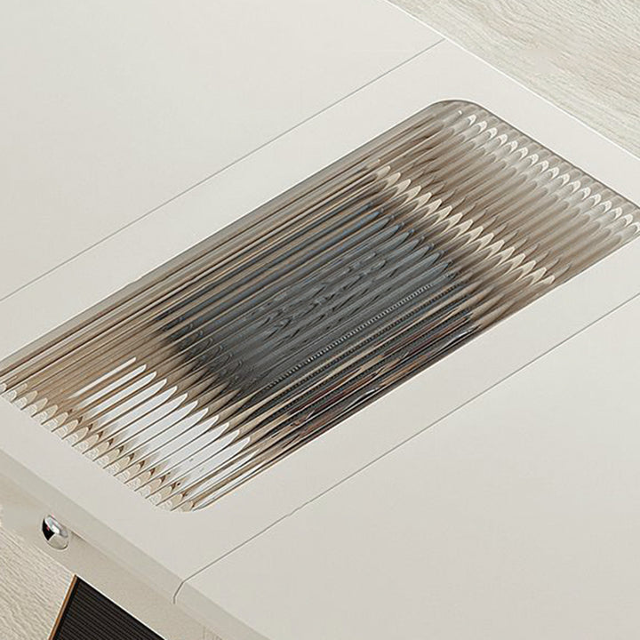 Moderner minimalistischer klappbarer rechteckiger Couchtisch aus Sperrholz und Glas, abnehmbar, 2-stöckig, für das Wohnzimmer 