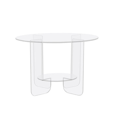 Moderner minimalistischer runder Couchtisch aus Acryl mit 2 Ebenen für das Wohnzimmer 