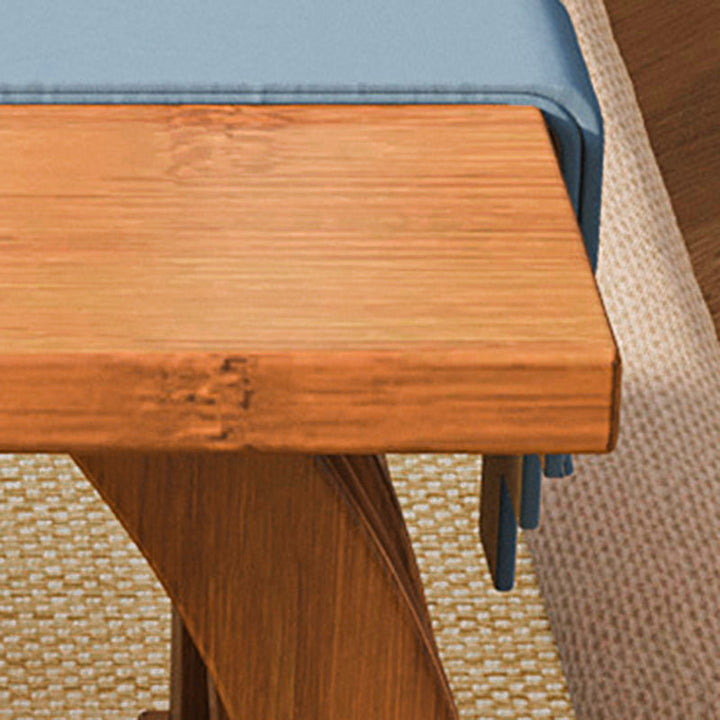 Mesa de centro rectangular curva de bambú de estilo chino tradicional para sala de estar 