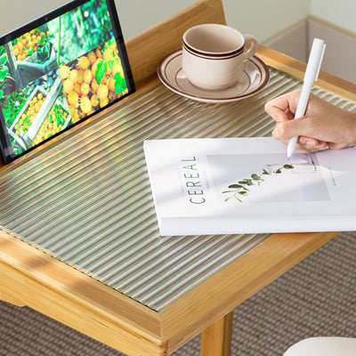 Moderner minimalistischer rechteckiger Bambus-Glas-Tisch für das Wohnzimmer 