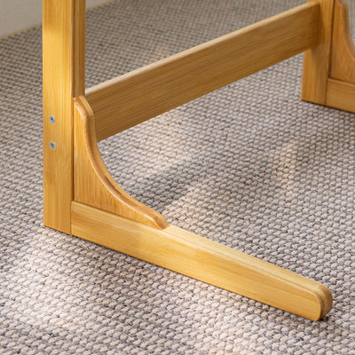 Moderner minimalistischer rechteckiger Bambus-Glas-Tisch für das Wohnzimmer 
