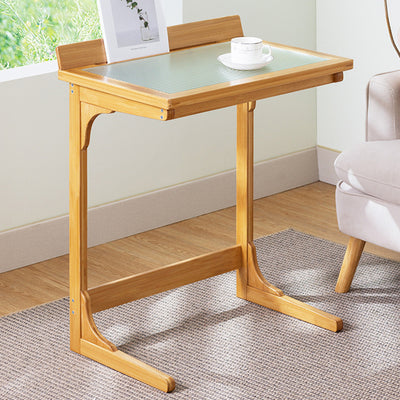 Moderner minimalistischer rechteckiger Bambus-Glas-Tisch für das Wohnzimmer 