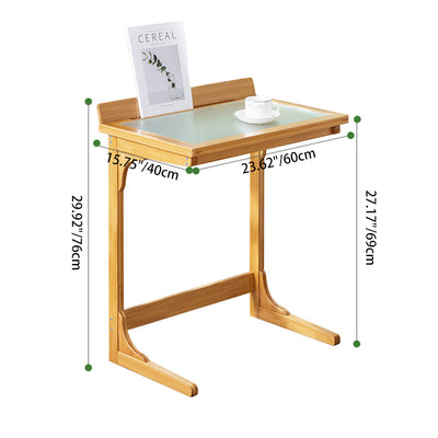 Moderner minimalistischer rechteckiger Bambus-Glas-Tisch für das Wohnzimmer 