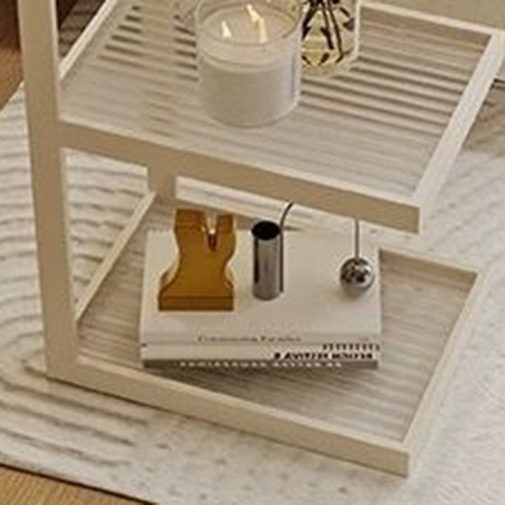 Moderner minimalistischer rechteckiger Eisenrahmen-Glas-Beistelltisch mit 3/4 Ebenen für das Wohnzimmer 
