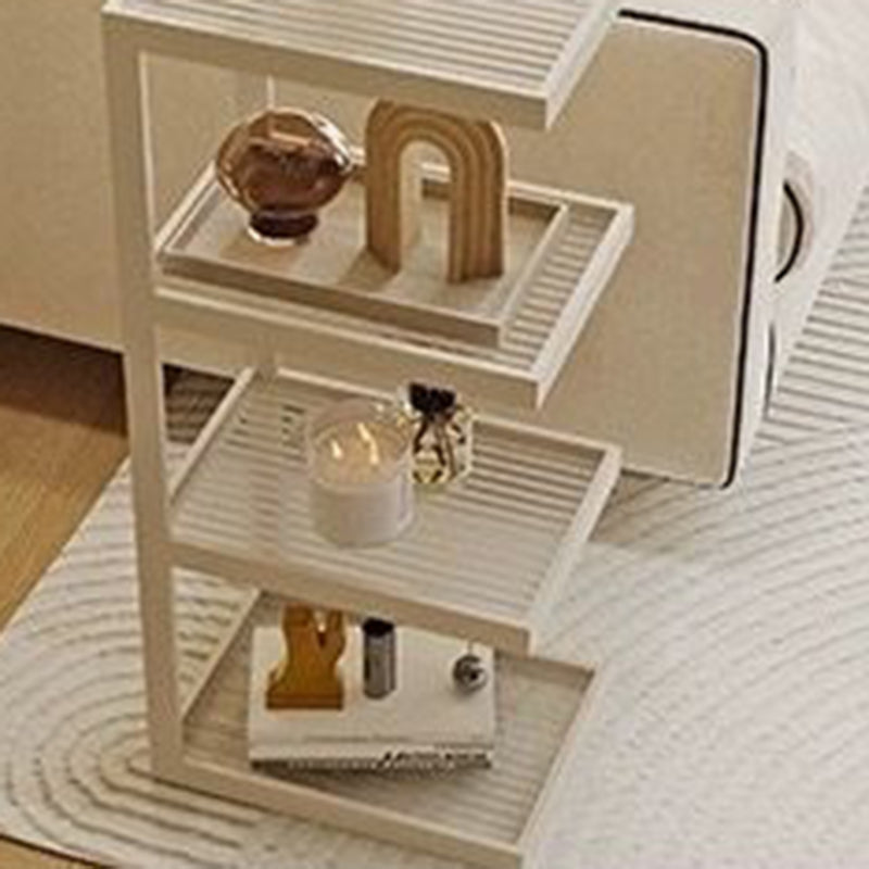 Moderner minimalistischer rechteckiger Eisenrahmen-Glas-Beistelltisch mit 3/4 Ebenen für das Wohnzimmer 