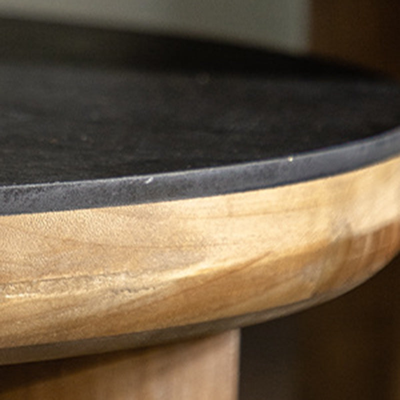 Table basse ronde en cèdre vintage traditionnelle pour salon 